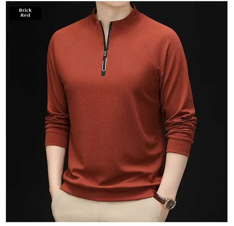 2025 Men Long Sleeve Korean Style T-Shirt Brown — feature 21