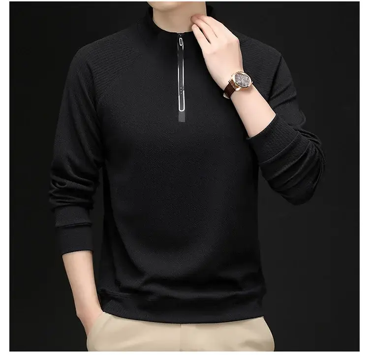2025 Men Long Sleeve Korean Style T-Shirt Brown — feature 22