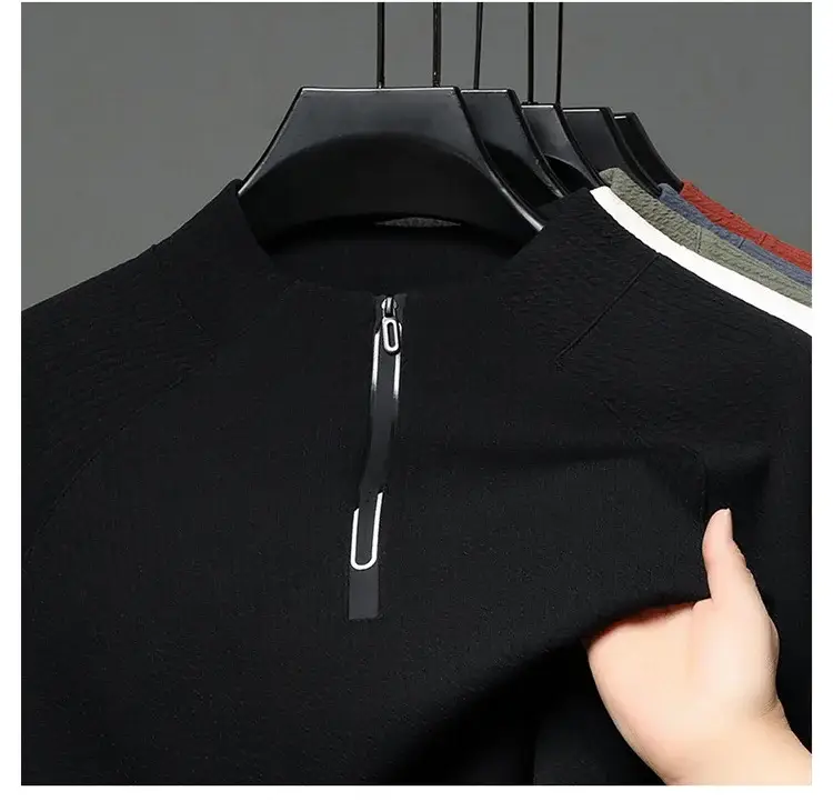 2025 Men Long Sleeve Korean Style T-Shirt Brown — feature 23