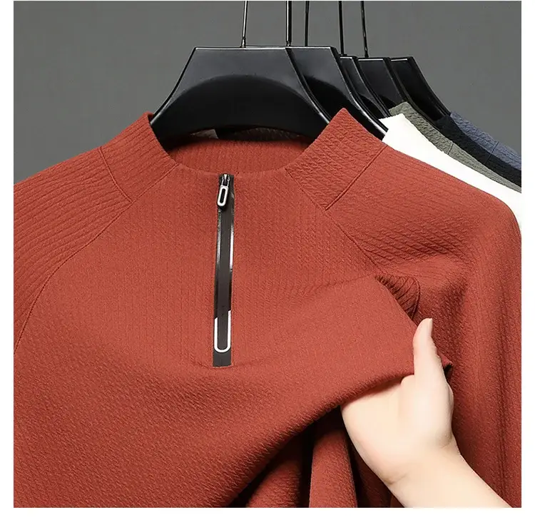 2025 Men Long Sleeve Korean Style T-Shirt Brown — feature 27