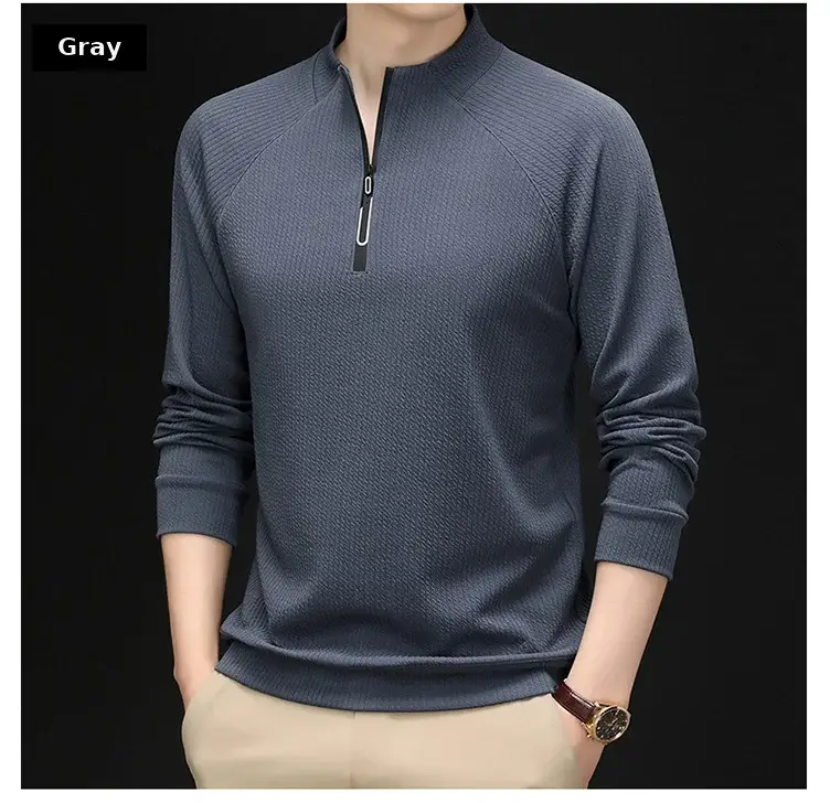 2025 Men Long Sleeve Korean Style T-Shirt Brown — feature 29