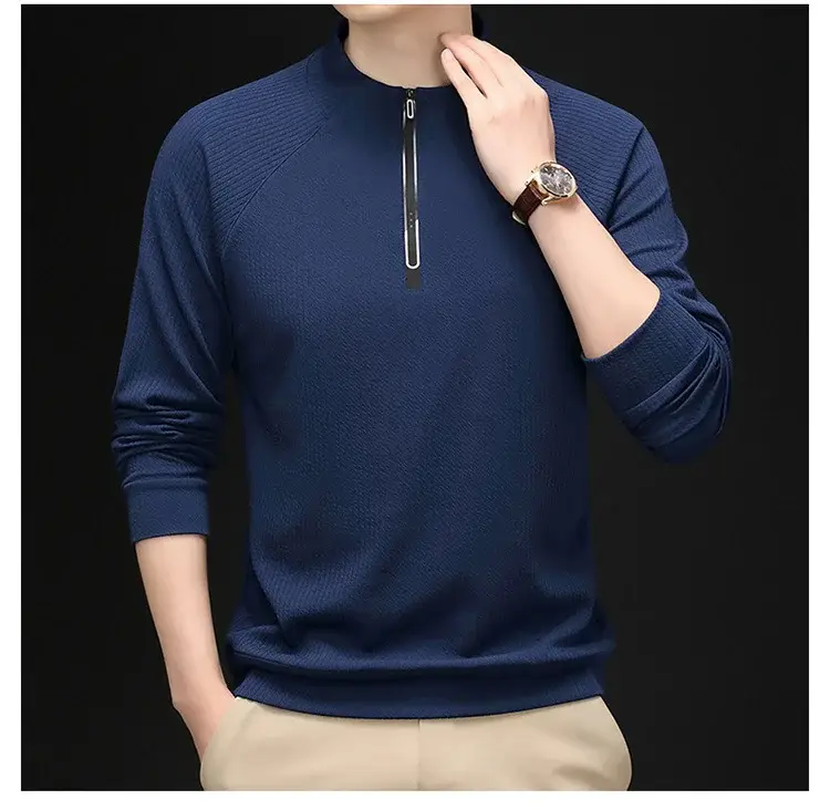 2025 Men Long Sleeve Korean Style T-Shirt Brown — feature 30