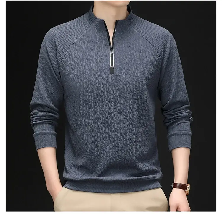 2025 Men Long Sleeve Korean Style T-Shirt Brown — feature 32