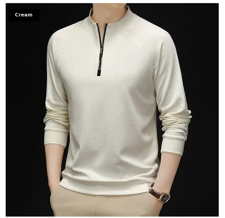 2025 Men Long Sleeve Korean Style T-Shirt Brown — feature 33