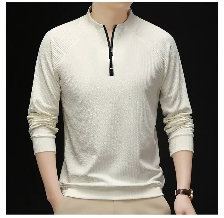 2025 Men Long Sleeve Korean Style T-Shirt Brown — feature 36