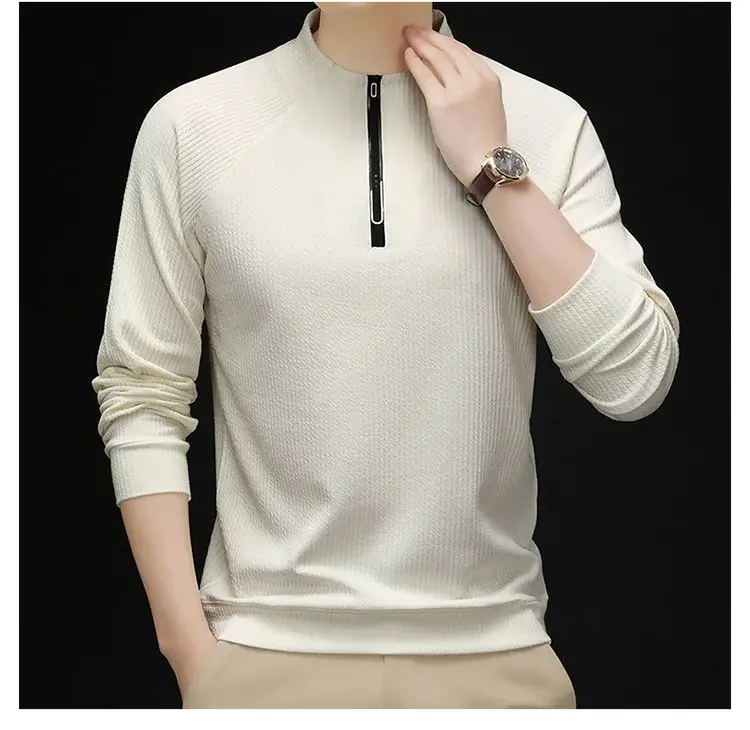 2025 Men Long Sleeve Korean Style T-Shirt Brown — feature 38