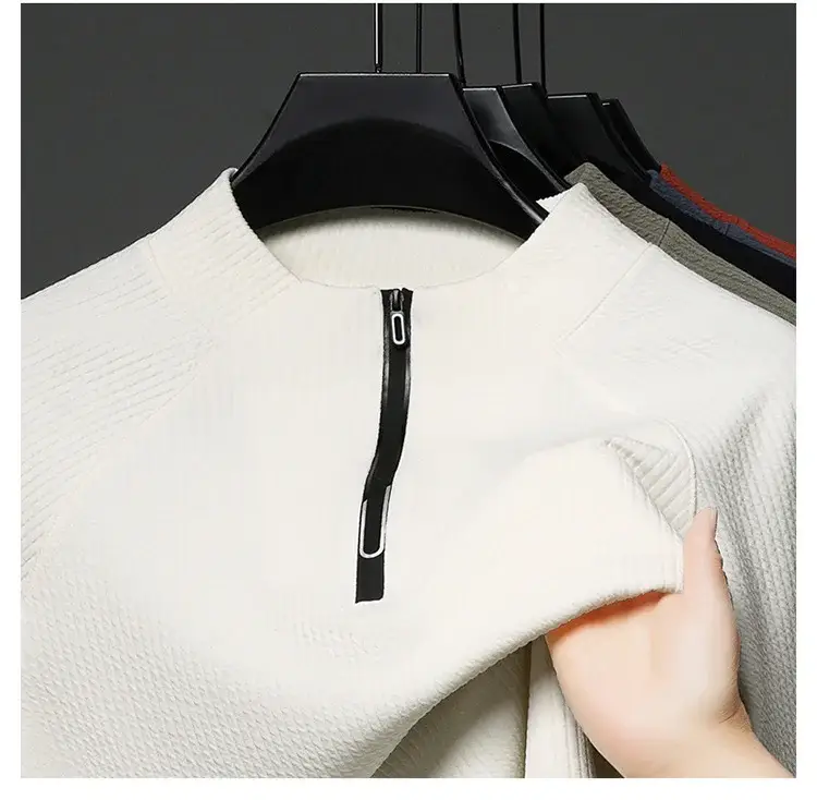2025 Men Long Sleeve Korean Style T-Shirt Brown — feature 39