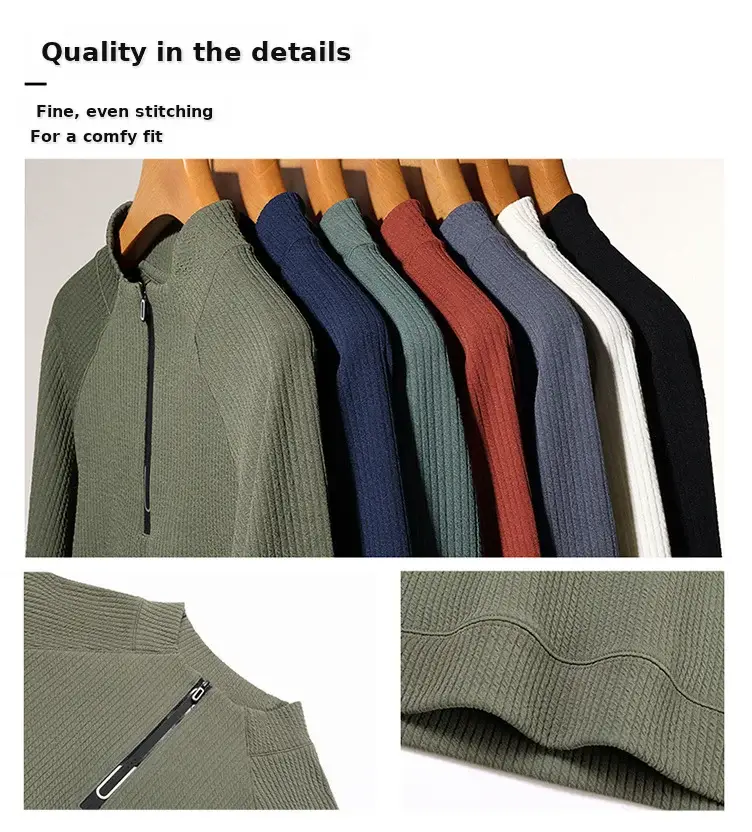 2025 Men Long Sleeve Korean Style T-Shirt Brown — feature 4