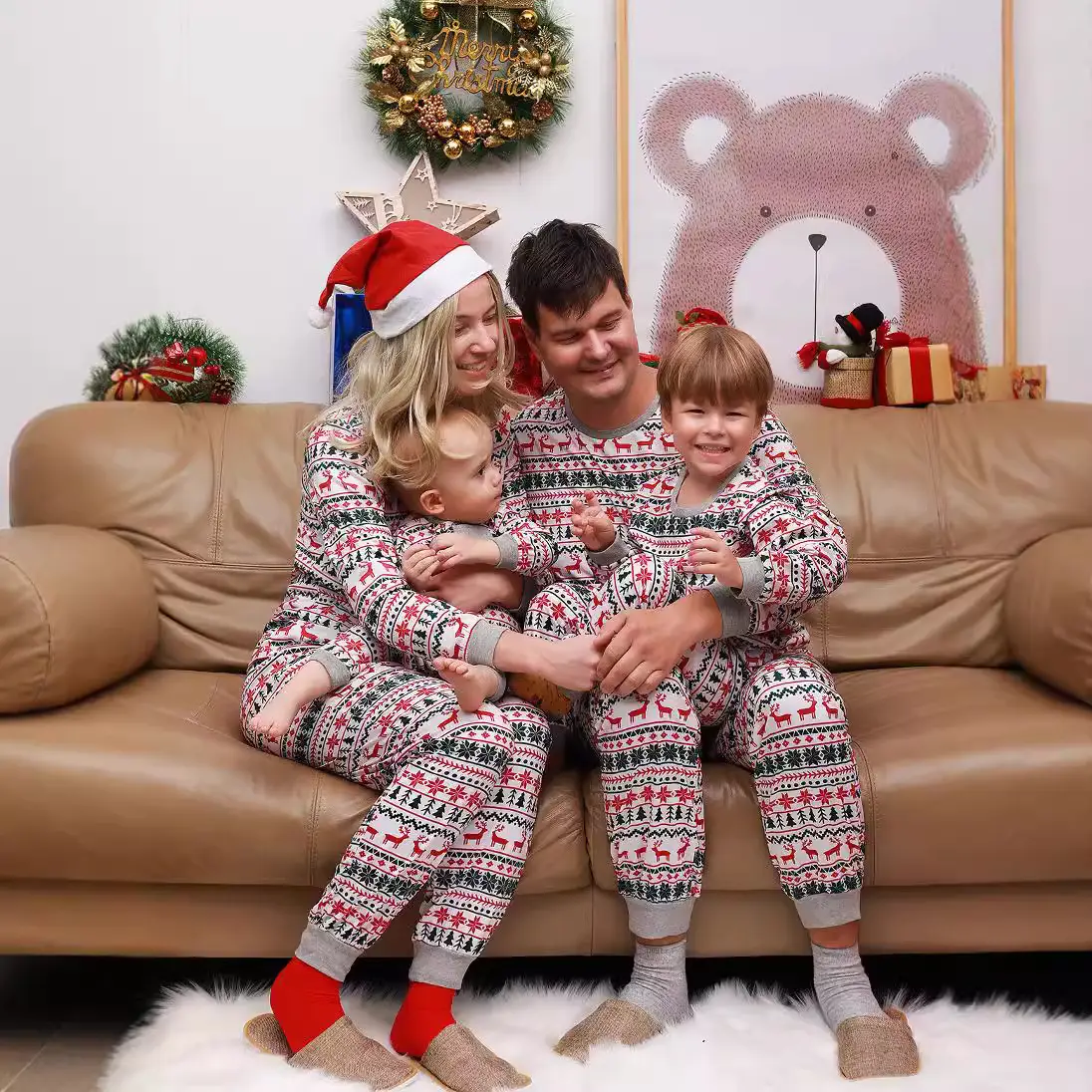 2025 Christmas Family Pajamas Set European American Winter - Image 5