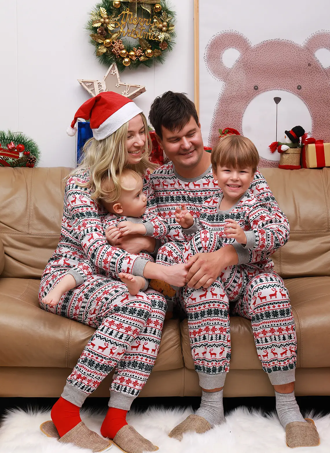 2025 Christmas Family Pajamas Set European American Winter — feature 5