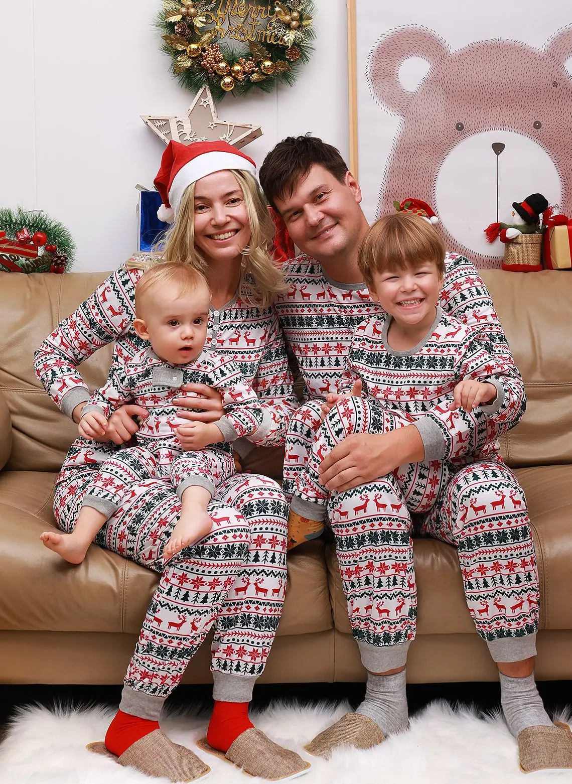 2025 Christmas Family Pajamas Set European American Winter — feature 6