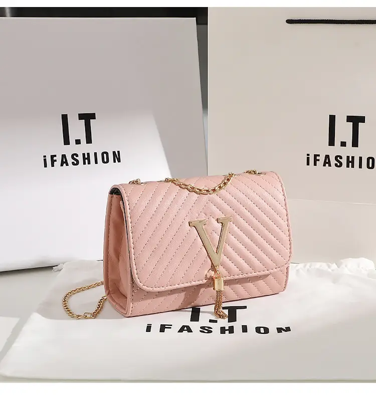 White Quilted LV Style Shoulder Bag with Tassel Decor — feature 15