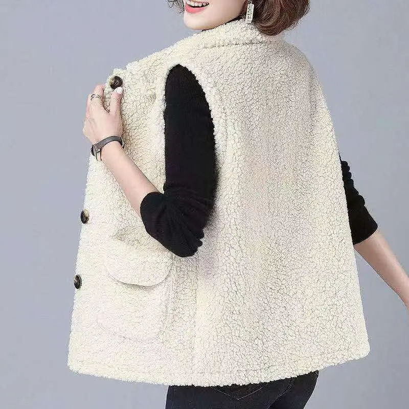 Women's Korean Style Cotton Padded Vest Mid-Length Coat - Image 6