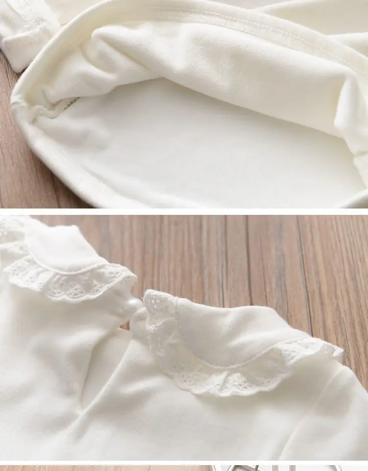 Girls Long Sleeve T-Shirt White Strawberry Butterfly Collar Baby Girl — feature 8