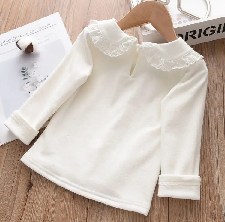 Girls Long Sleeve T-Shirt White Strawberry Butterfly Collar Baby Girl — feature 9