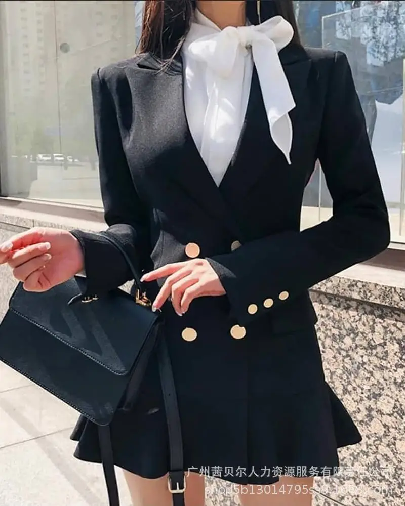 2021 Black Mesh Stitching Long Sleeve Off-Shoulder Dress - Image 15
