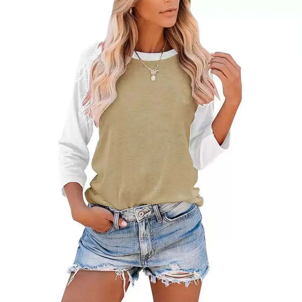 Women's Olive Green Crossbody Top with 7-Sleeve Design - Image 11
