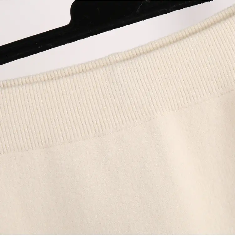 Yunshu Long Wool Plain Skirt Cream — feature 15