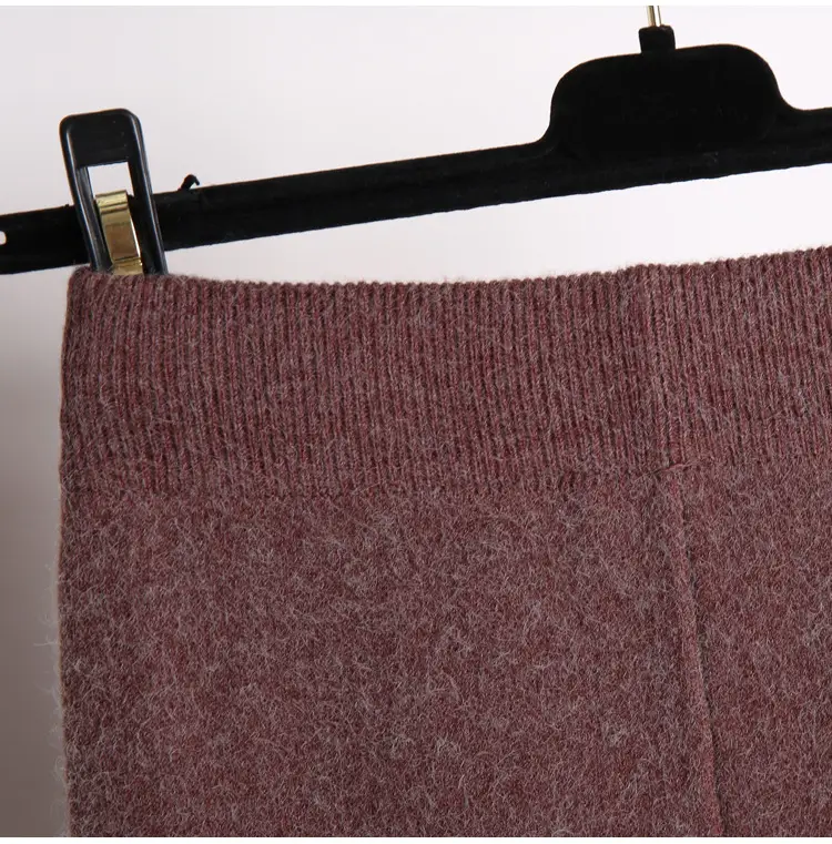 Yunshu Long Wool Plain Skirt Cream — feature 19