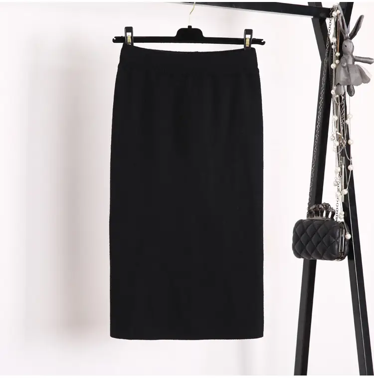 Yunshu Long Wool Plain Skirt Cream — feature 21