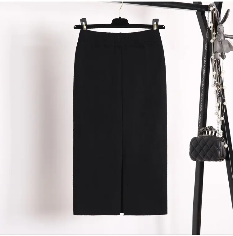 Yunshu Long Wool Plain Skirt Cream — feature 22