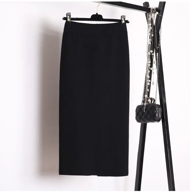 Yunshu Long Wool Plain Skirt Cream — feature 33