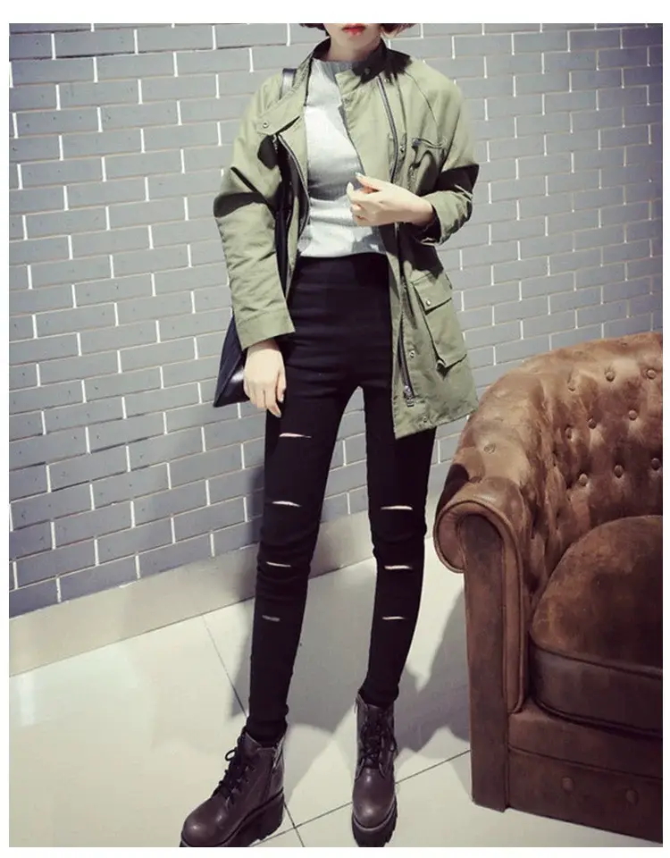 2021 Korean Style Ankle Pants Women Stretch Slimming Holes — feature 10