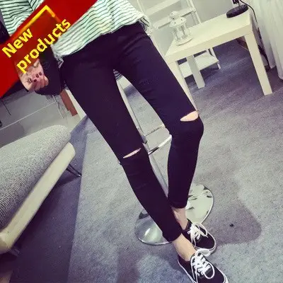 2021 Korean Style Ankle Pants Women Stretch Slimming Holes - Image 3
