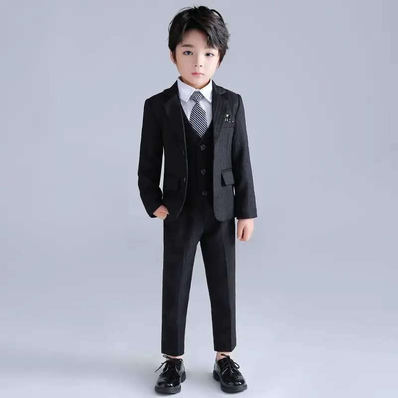 Autumn New Kids Striped Suit Set Boys Girls Wedding Host One Piece