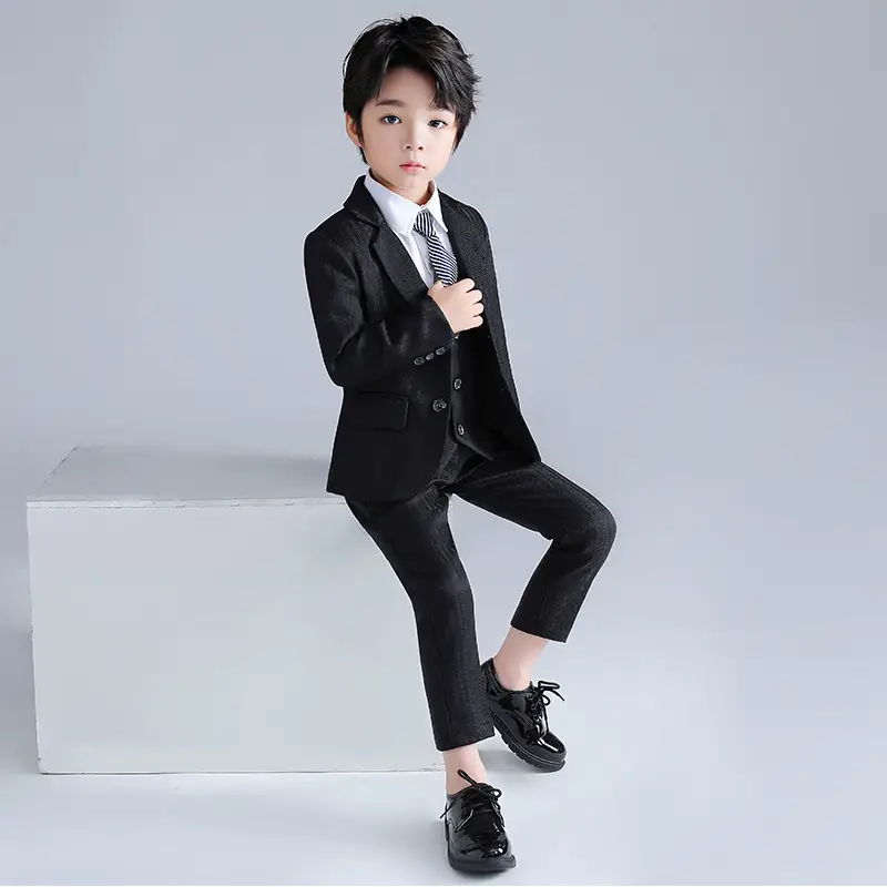 Autumn New Kids Striped Suit Set Boys Girls Wedding Host One Piece