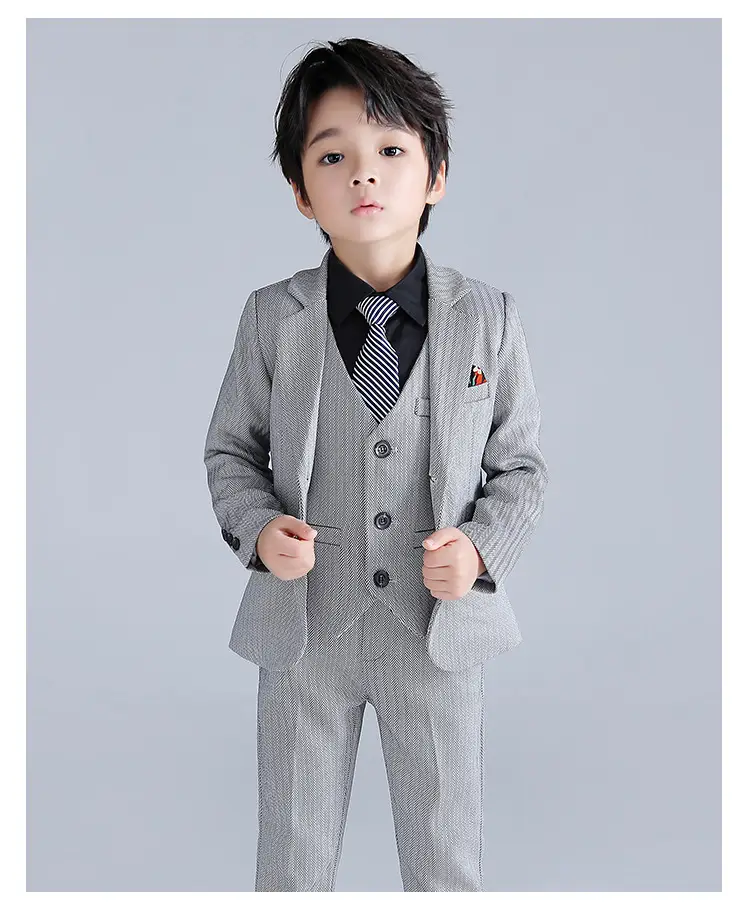 Autumn New Kids Striped Suit Set Boys Girls Wedding Host One Piece — feature 13