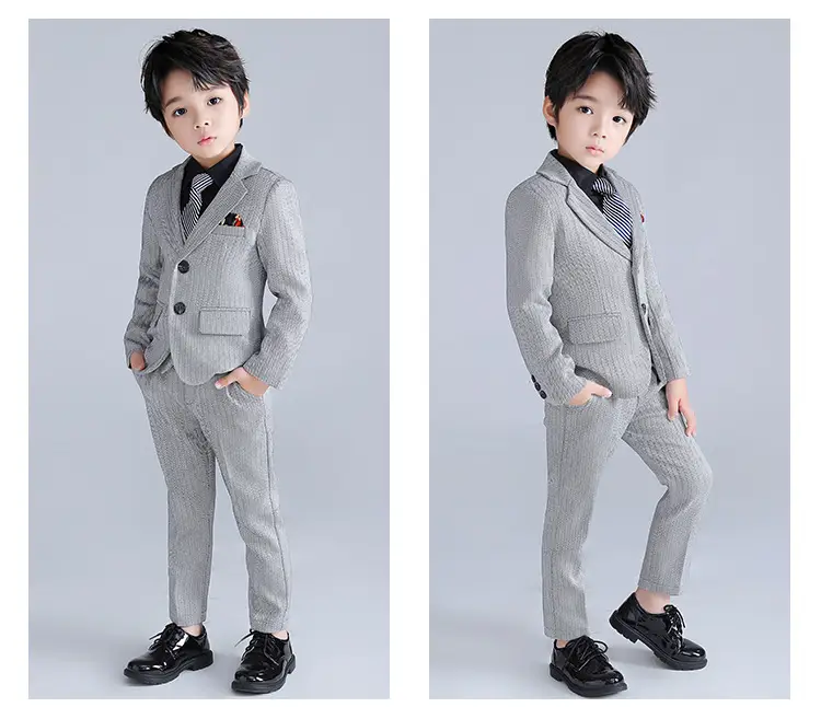 Autumn New Kids Striped Suit Set Boys Girls Wedding Host One Piece — feature 14