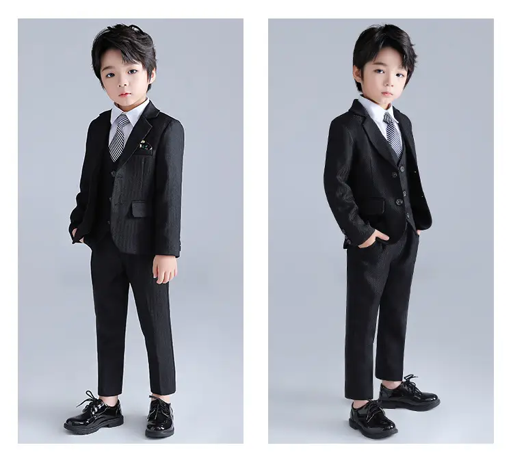 Autumn New Kids Striped Suit Set Boys Girls Wedding Host One Piece — feature 16