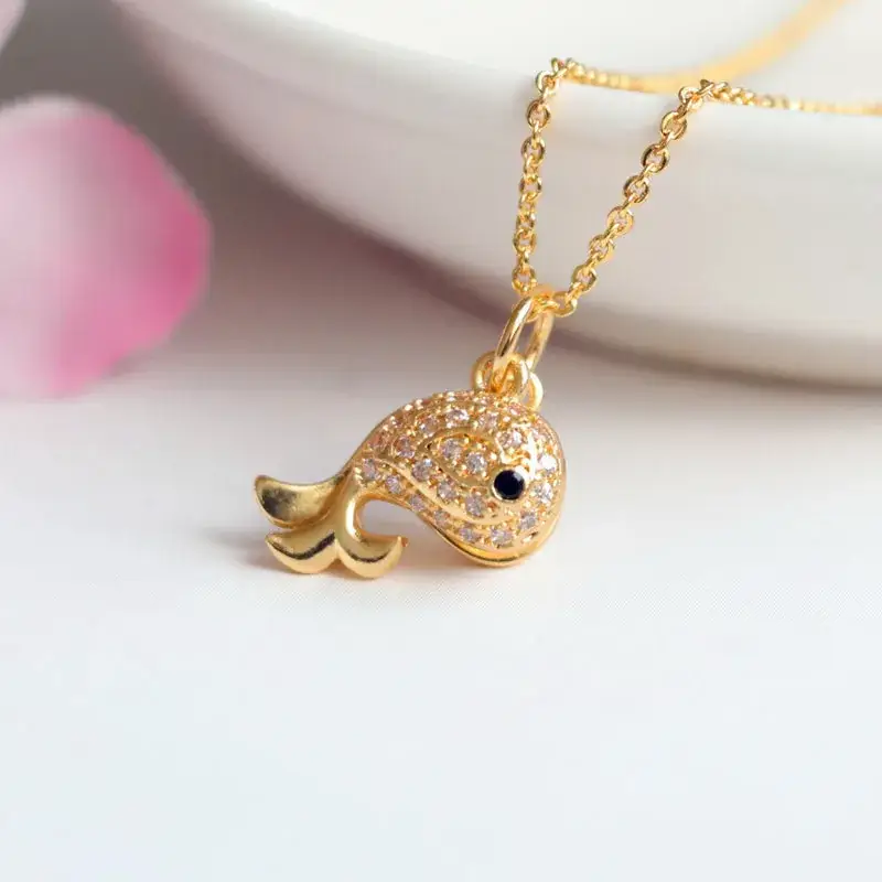 Gold Dolphin Pearl Pendant Necklace for Women — feature 7