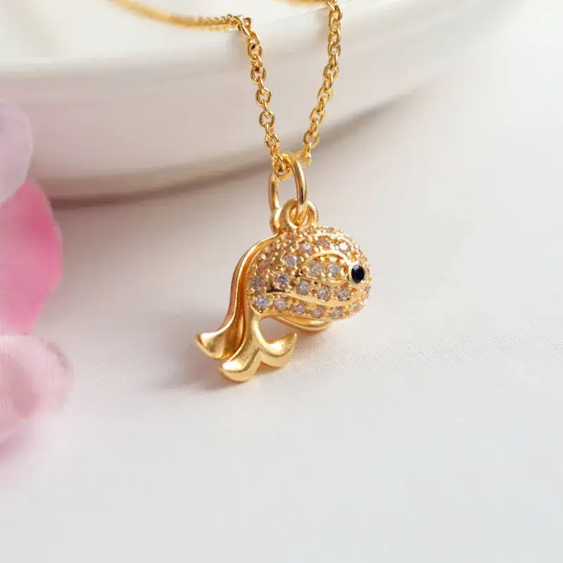 Gold Dolphin Pearl Pendant Necklace for Women — feature 8
