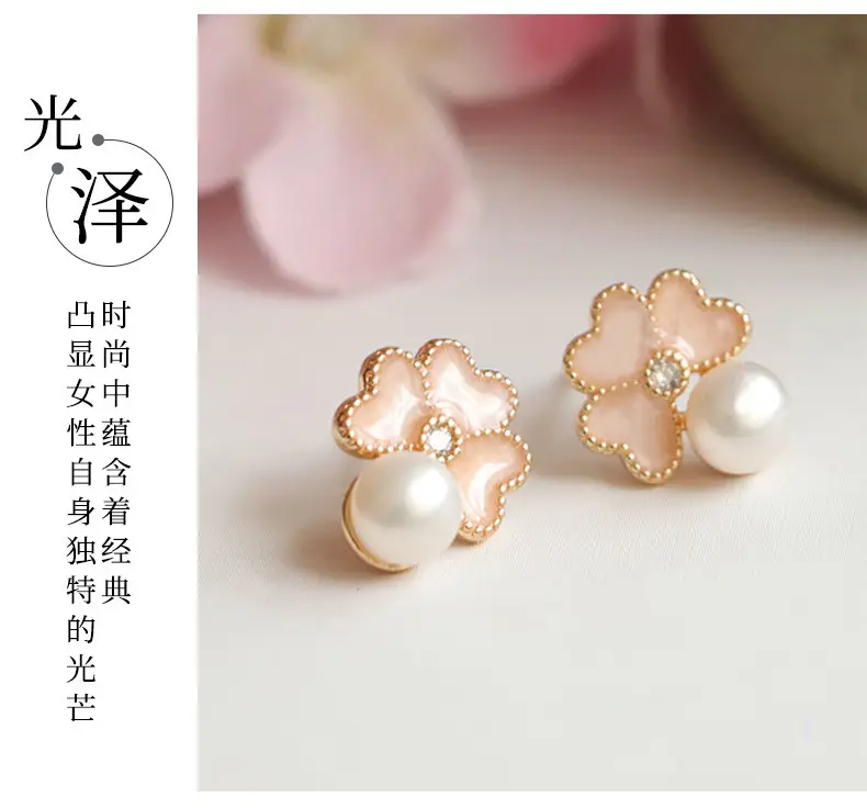 Juanyu Heart Clover Pearl Earrings S925 Silver — feature 13