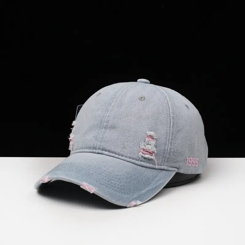 Women Distressed Washed Cap with Embroidery 2021 - Image 6
