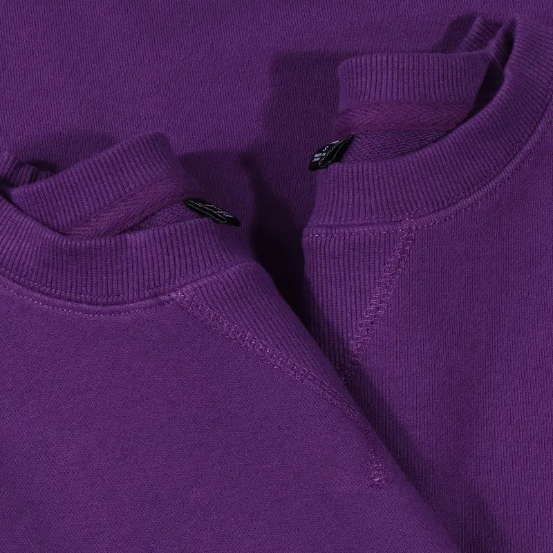 Purple 340g Crewneck Sweater for Men Women