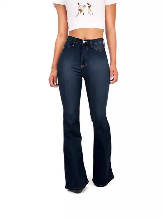 High-Waisted Bootcut Jeans for Women Black - Image 5