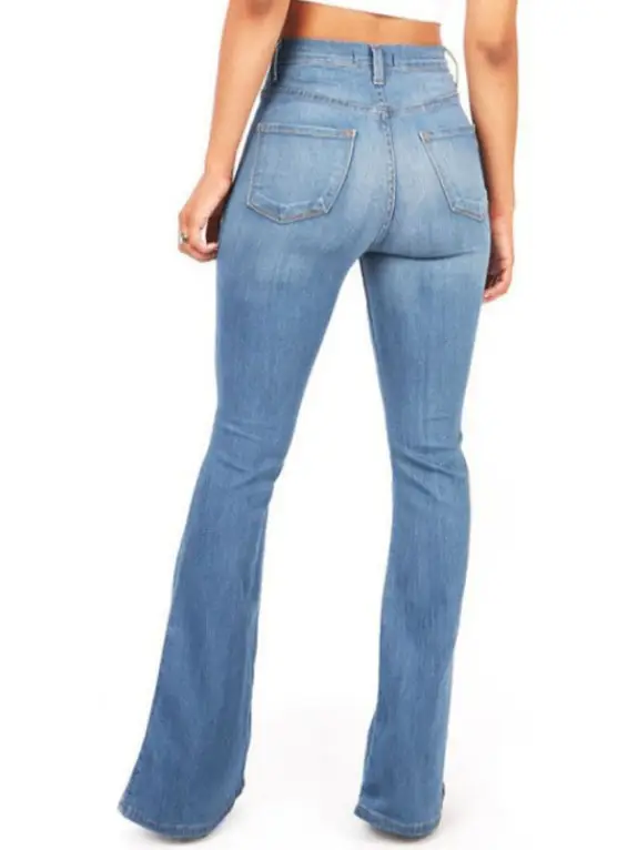 High-Waisted Bootcut Jeans for Women Black - Image 6