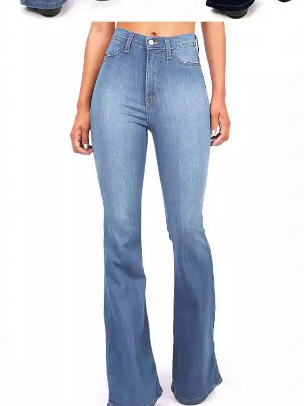 High-Waisted Bootcut Jeans for Women Black - Image 7