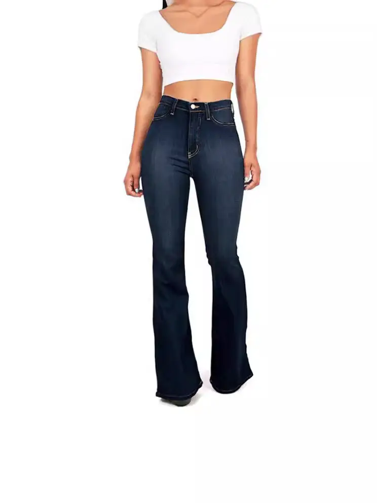 High-Waisted Bootcut Jeans for Women Black - Image 8