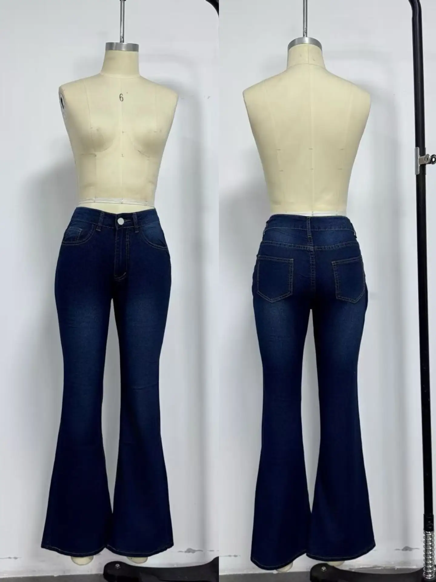 High-Waisted Bootcut Jeans for Women Black — feature 4