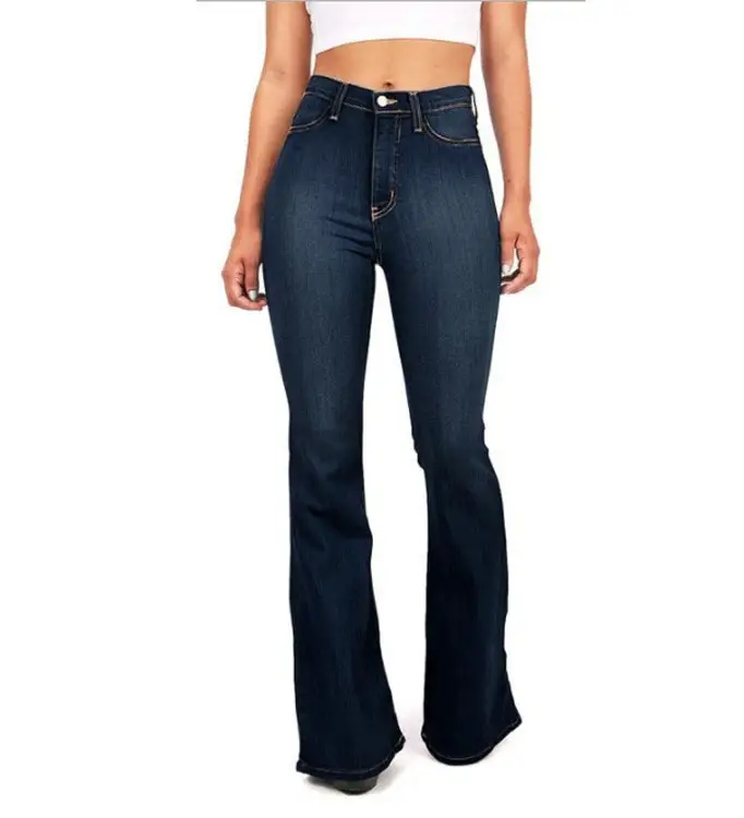 High-Waisted Bootcut Jeans for Women Black - Image 3