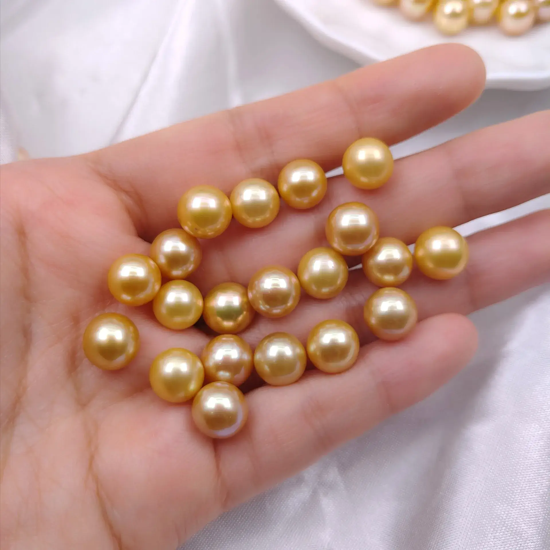 South Sea Gold Pearls 8-11mm DIY Earrings - Image 3