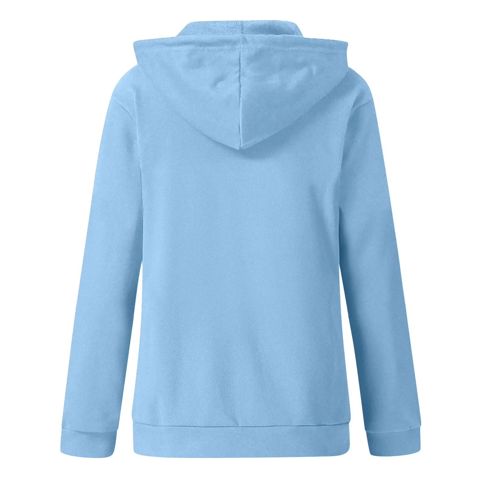 Green Zipper Hoodie Sweatshirt Women Long Sleeve Drawstring — feature 7