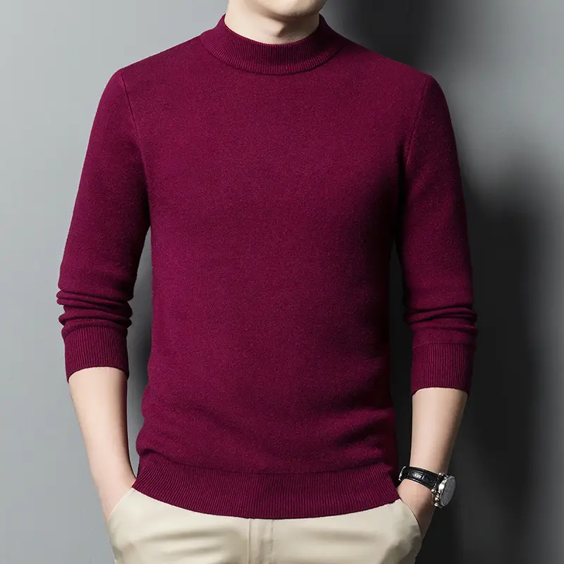 Men's Grey Knitted Sweater with 3/4 Sleeve - Image 4