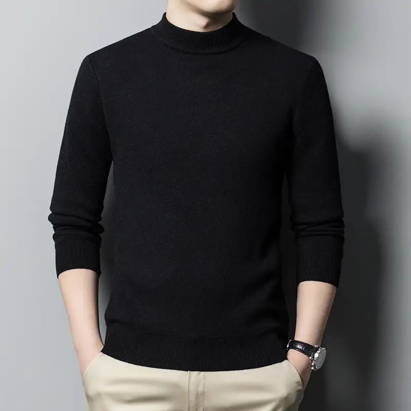Men's Grey Knitted Sweater with 3/4 Sleeve - Image 3
