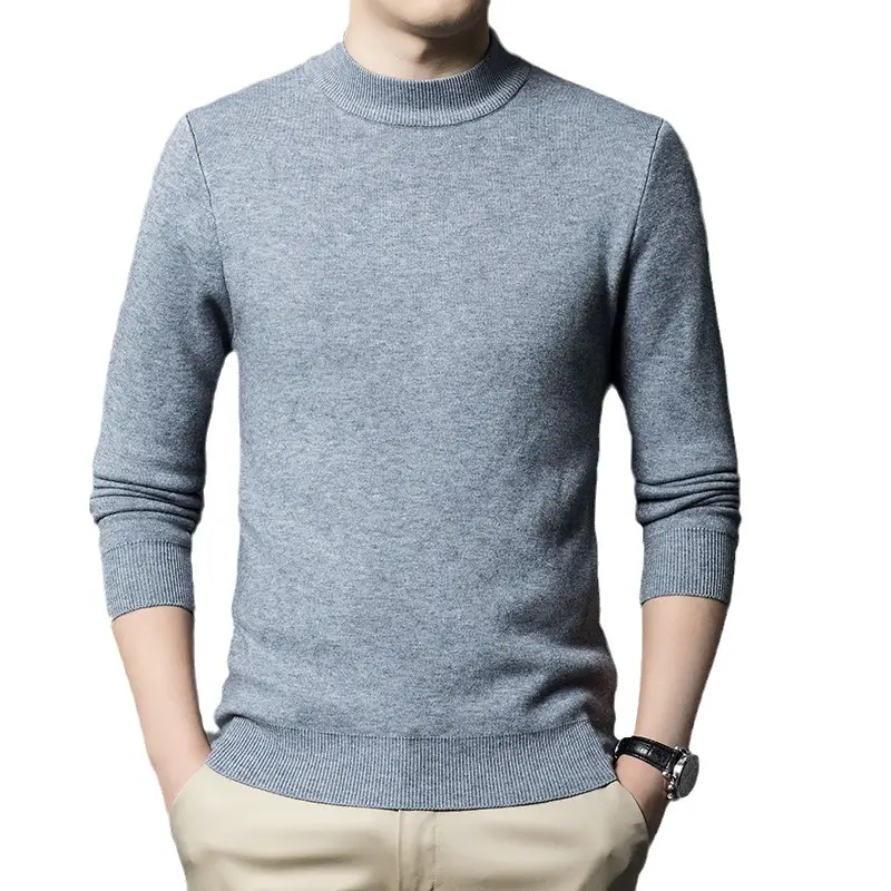 Men's Grey Knitted Sweater with 3/4 Sleeve - Image 9