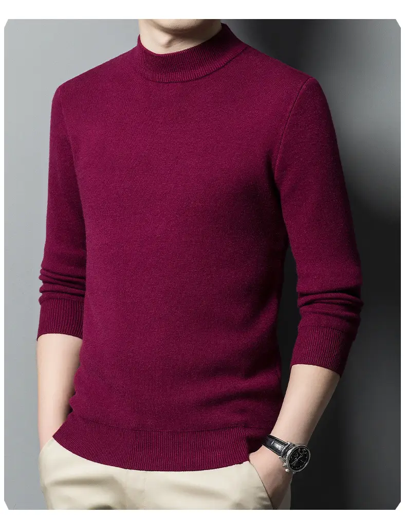 Men's Grey Knitted Sweater with 3/4 Sleeve — feature 30